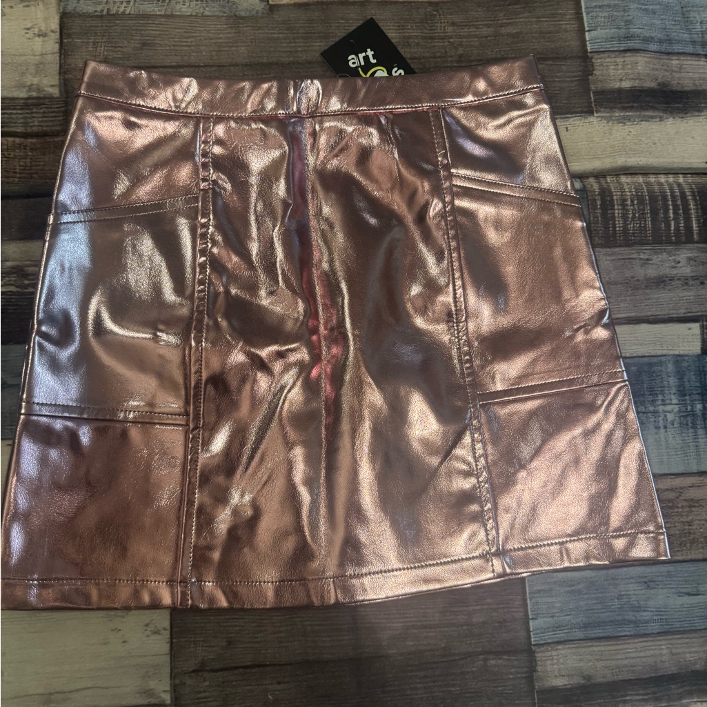 Art Class Shiny Rosy Gold Skirt Nwt